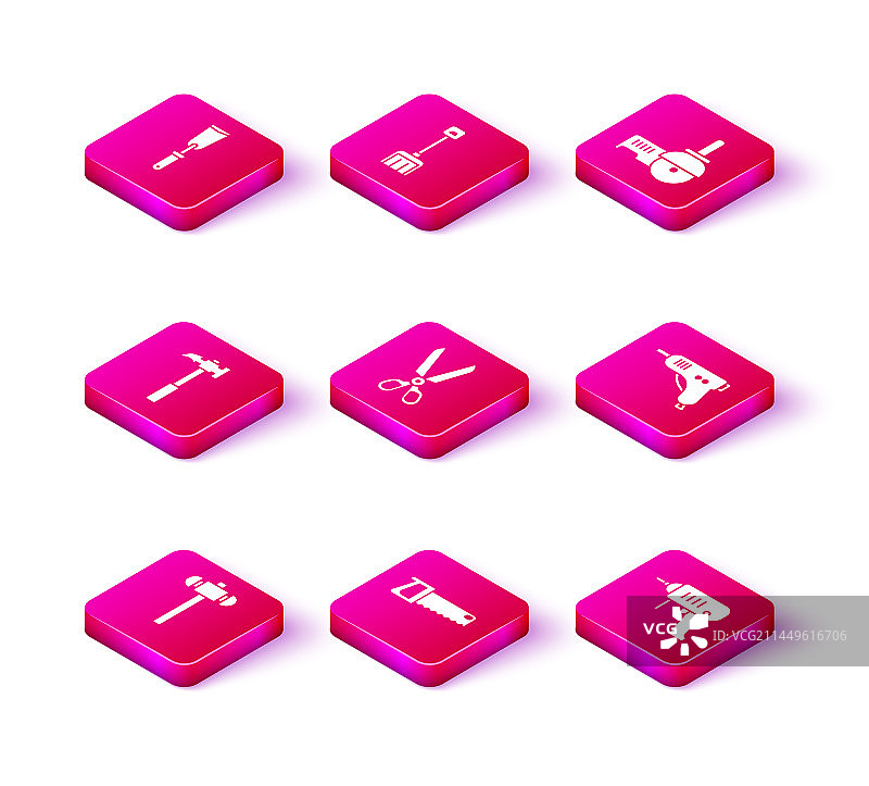 大锤、手锯、爪子、剪刀图片素材