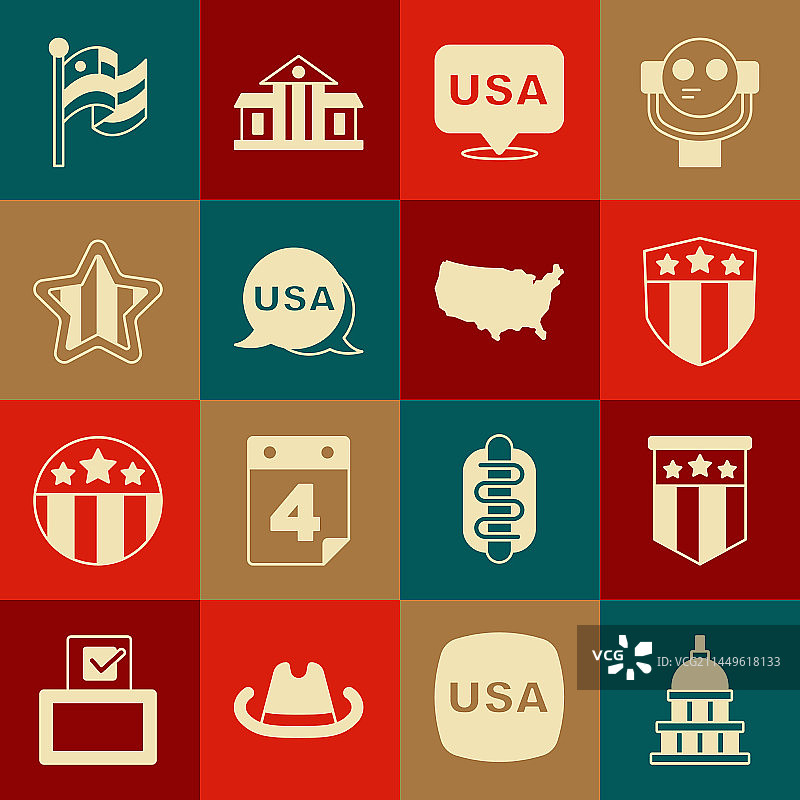 白宫、美国国旗和带星星的盾牌图片素材