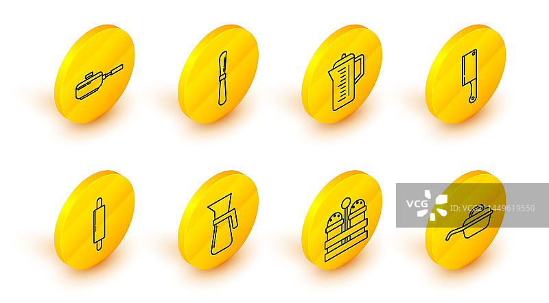 煎锅盐和胡椒测量Line系列图片素材