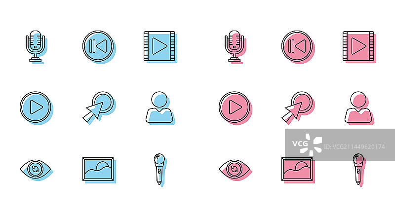 眼睛图片风景麦克风箭头线条图片素材