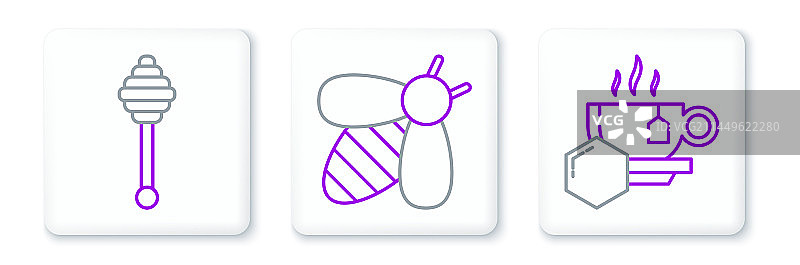 茶杯、蜂蜜和蜂蜜棒图片素材