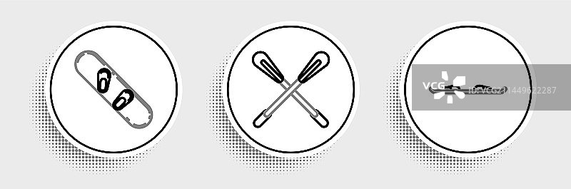 滑雪板与交叉船桨图标图片素材