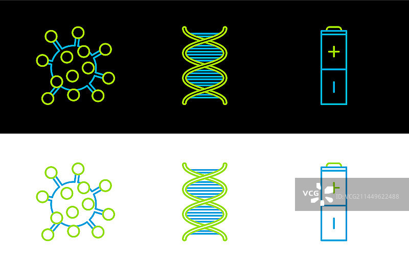 电池、细菌与DNA符号图片素材