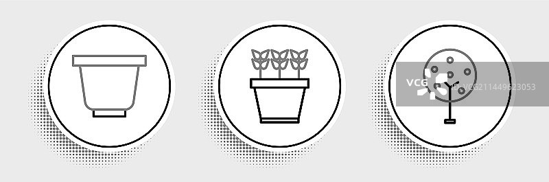 盆栽树木花卉植物图标图片素材