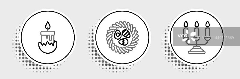 燃烧的烛台烛光套装图片素材