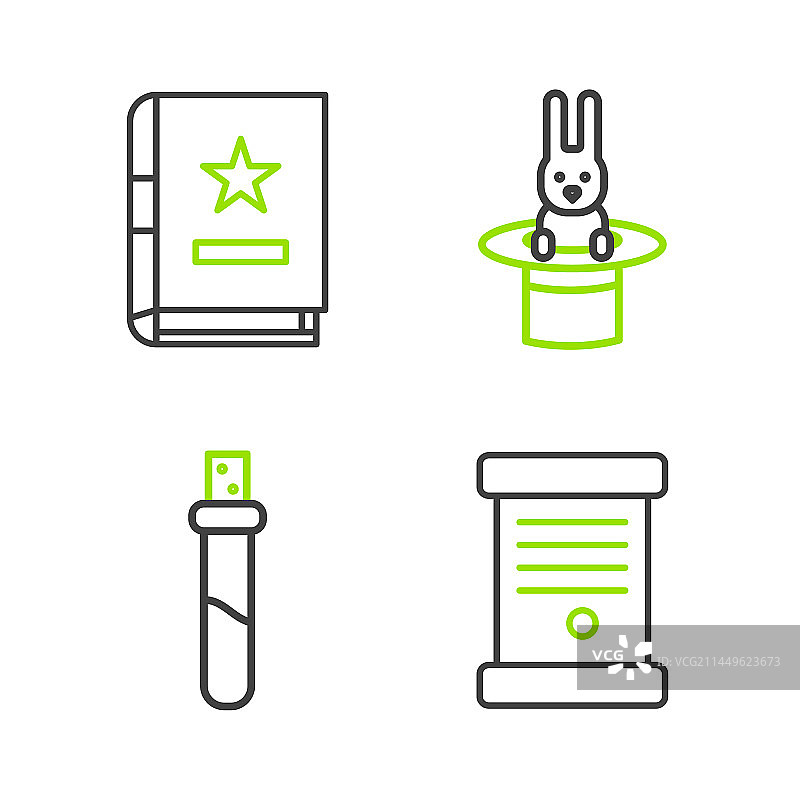 法令文书羊皮纸卷轴瓶子线条图片素材