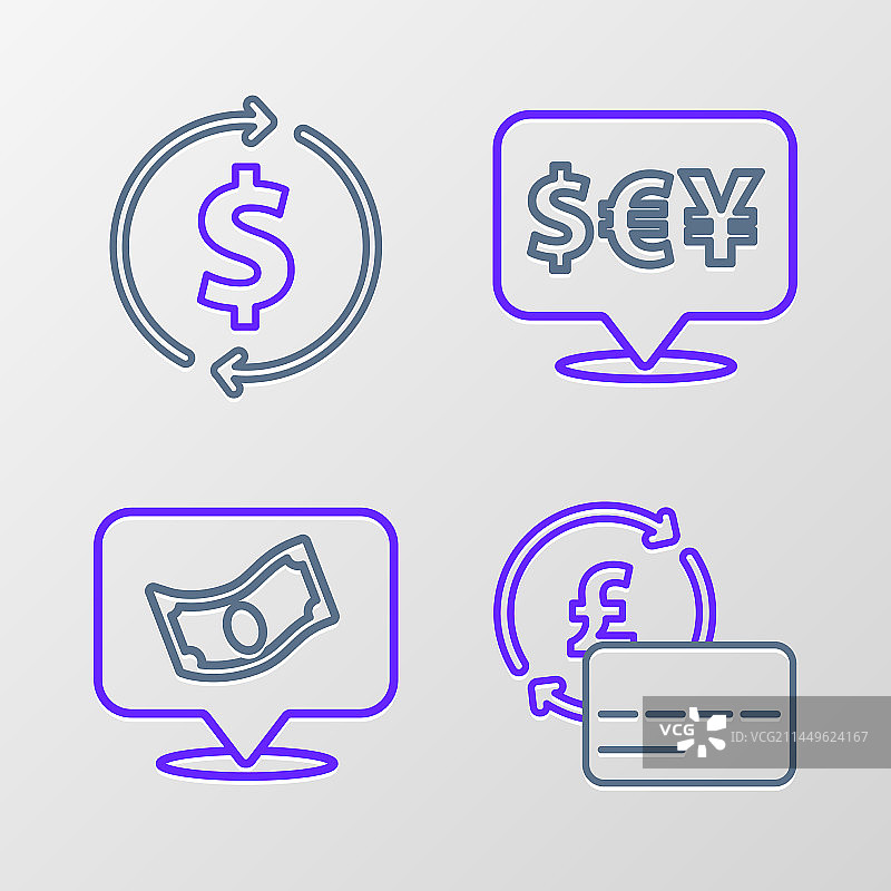 信用卡与纸币现金图片素材