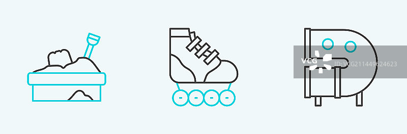 儿童游乐场滑梯管道沙箱线条组合图片素材