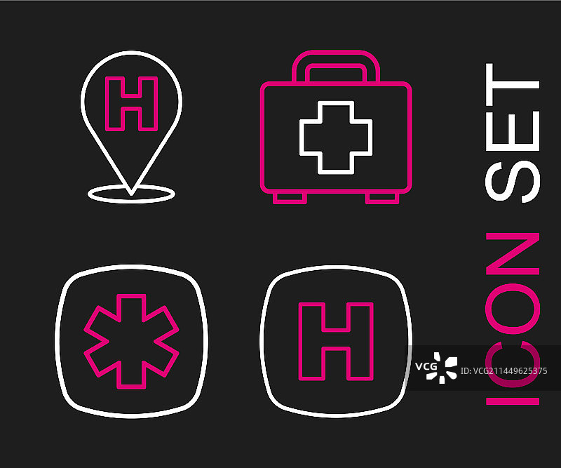 医院标志急救之星线条素材图片素材