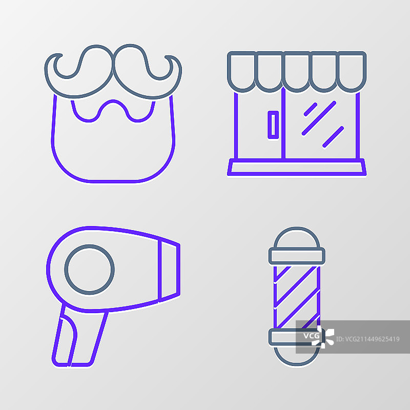 理发店旋转灯吹风机图片素材