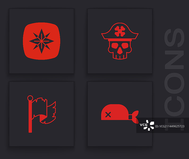 海盗头巾风向标船长套装图片素材