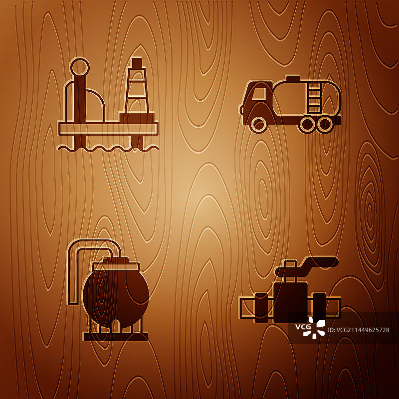 金属管道和阀门石油平台图片素材