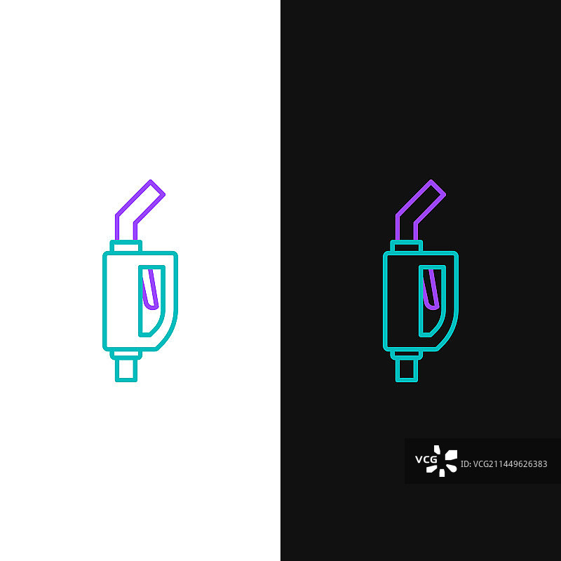 白色背景上的汽油泵喷嘴图标线条设计图片素材