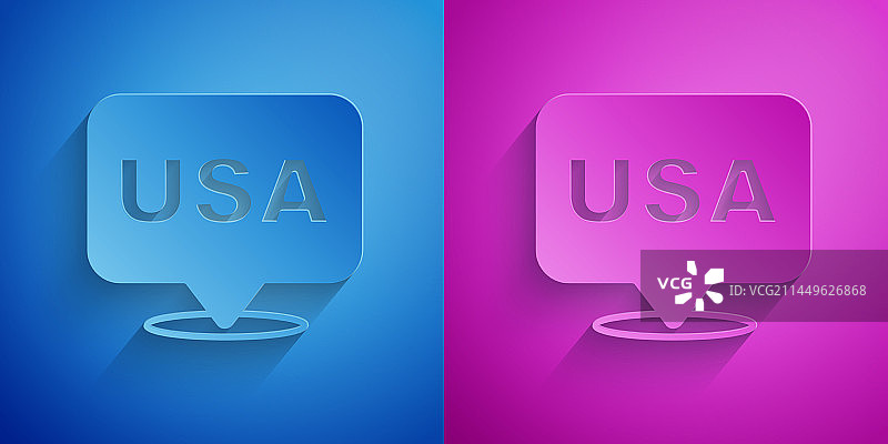 美国独立日剪纸风格图标图片素材