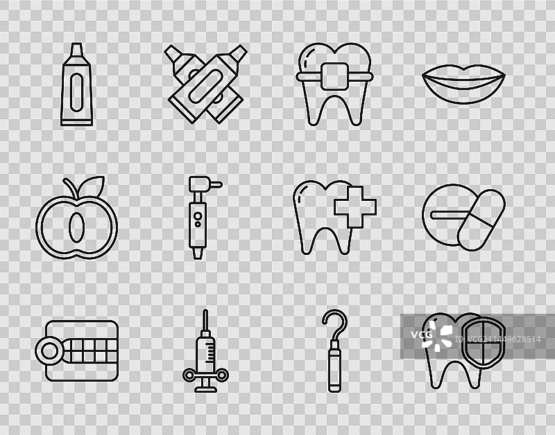 假牙模型和牙齿保护图片素材