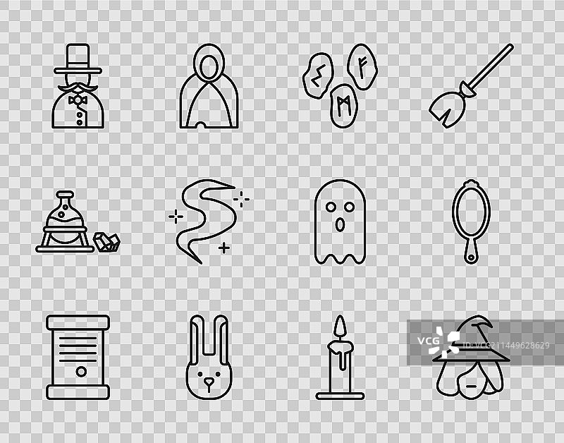 法令羊皮纸卷轴女巫套装图片素材