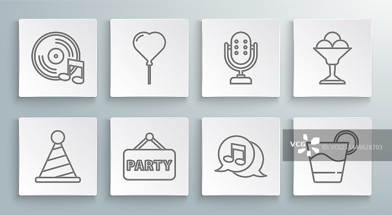 心形气球派对帽图标图片素材