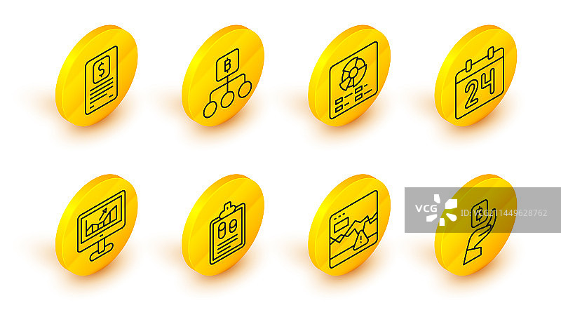 手持比特币股票下跌组合图标图片素材