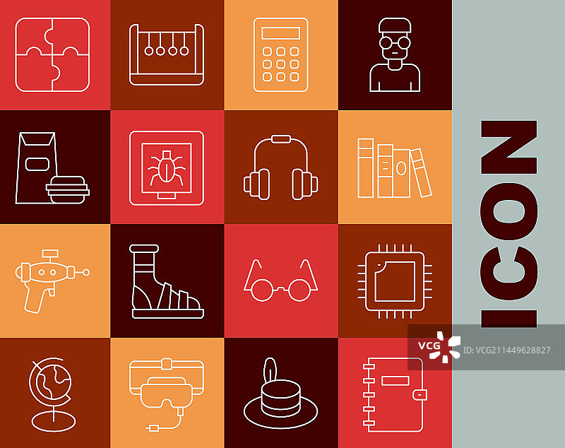 螺旋笔记本电脑CPU处理器书籍线条组合图片素材