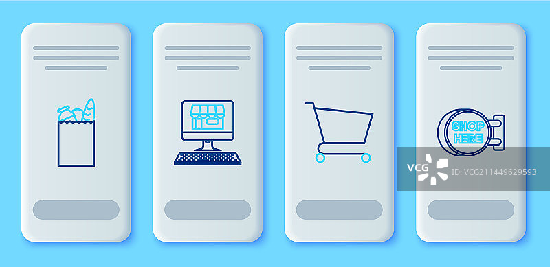 屏幕电脑上的购物大楼图片素材