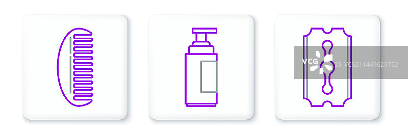 剃须刀、梳子与乳霜标志图片素材