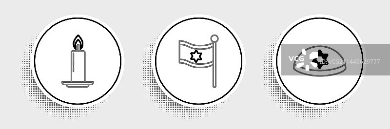 燃烧的犹太小帽与大卫之星图片素材