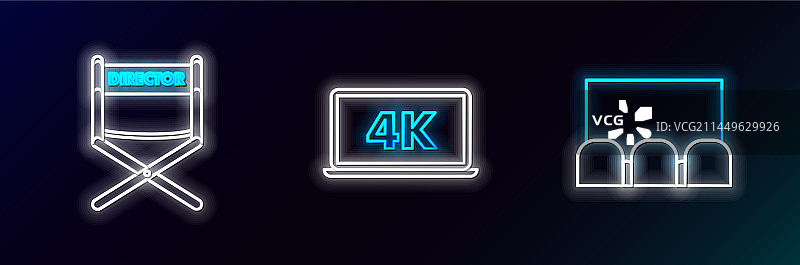 导演椅和笔记本电脑屏幕图片素材