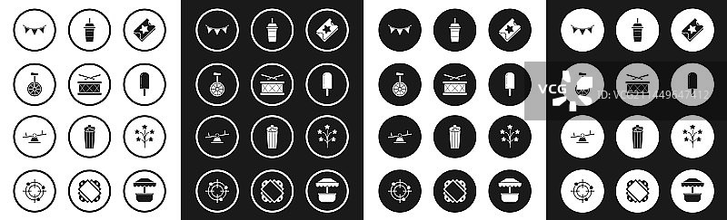 票鼓与鼓槌独轮车套装图片素材