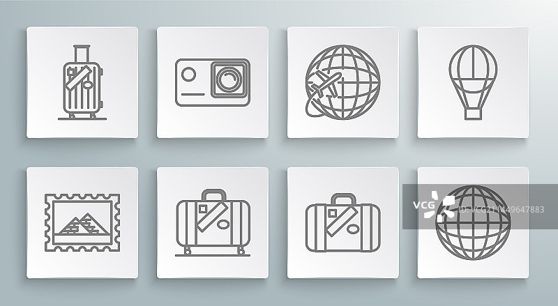 邮票和埃及金字塔图片素材