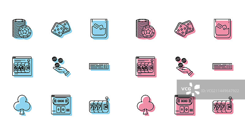 带梅花图案的扑克牌线条组合图片素材