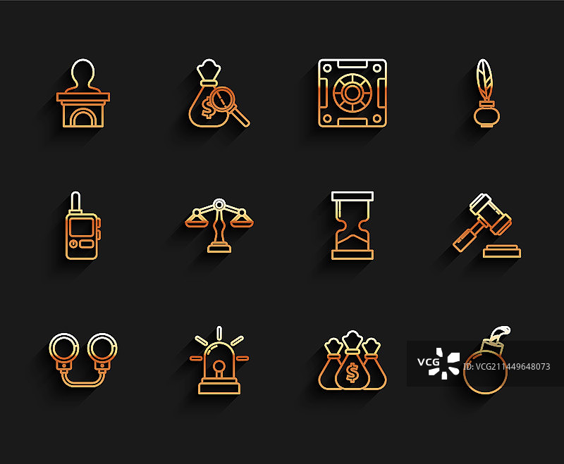 手铐、闪光警报器和舞台图片素材