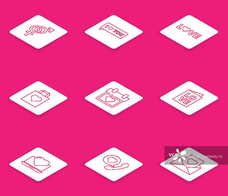 性别语音气泡我爱你线条图片素材