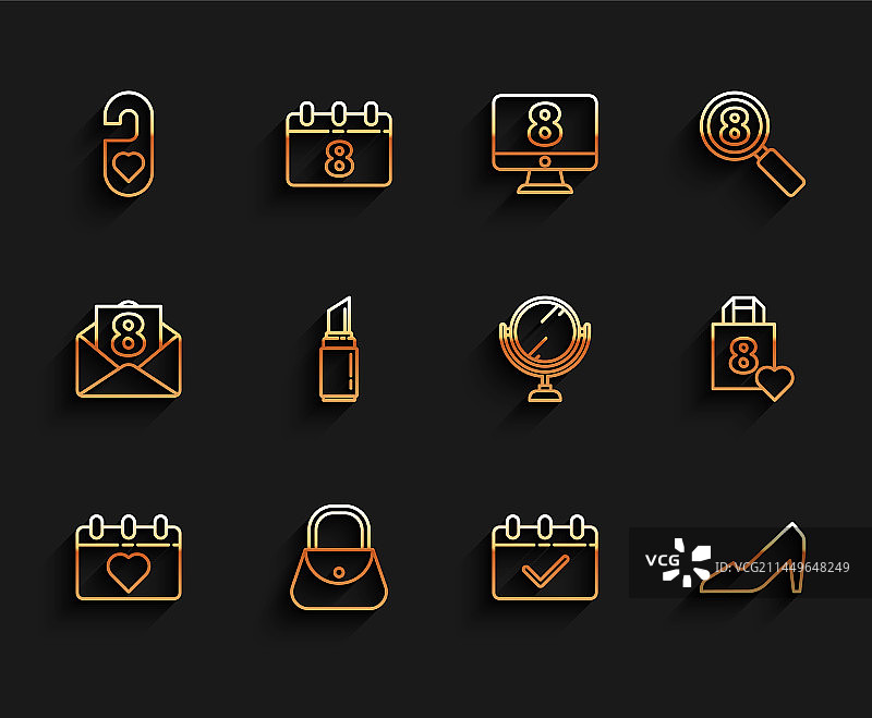 带手提包的3月8日日历图片素材