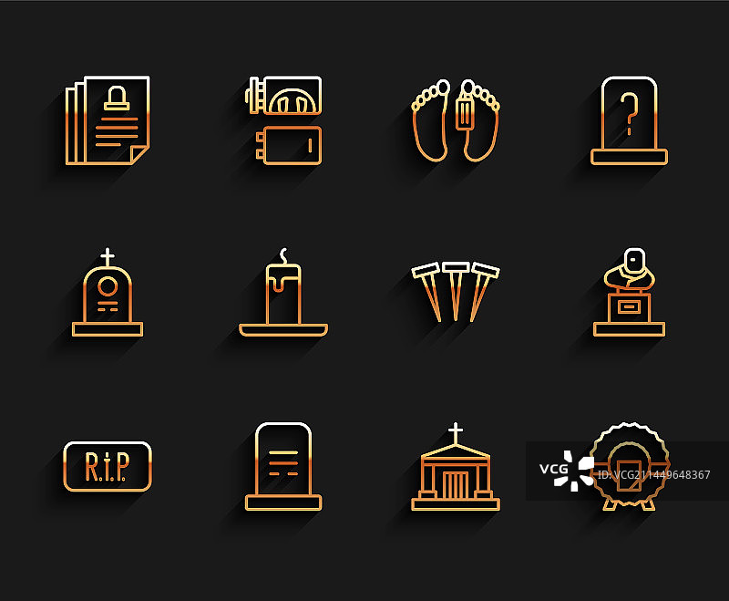 对话气泡撕裂死亡墓碑线条图片素材