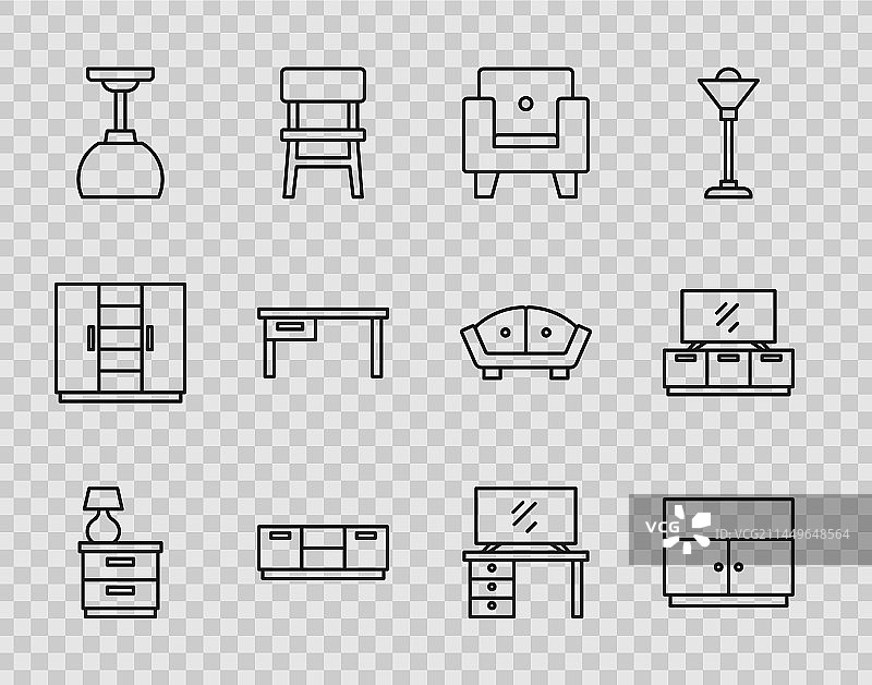 家具床头柜台灯衣柜图片素材