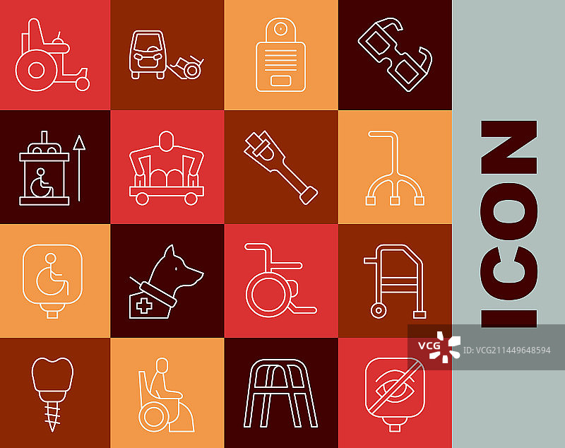 视力障碍人士专用线路：辅助行走的手杖图片素材