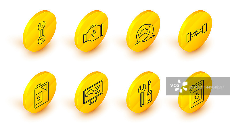 机油滤罐和螺丝刀图片素材