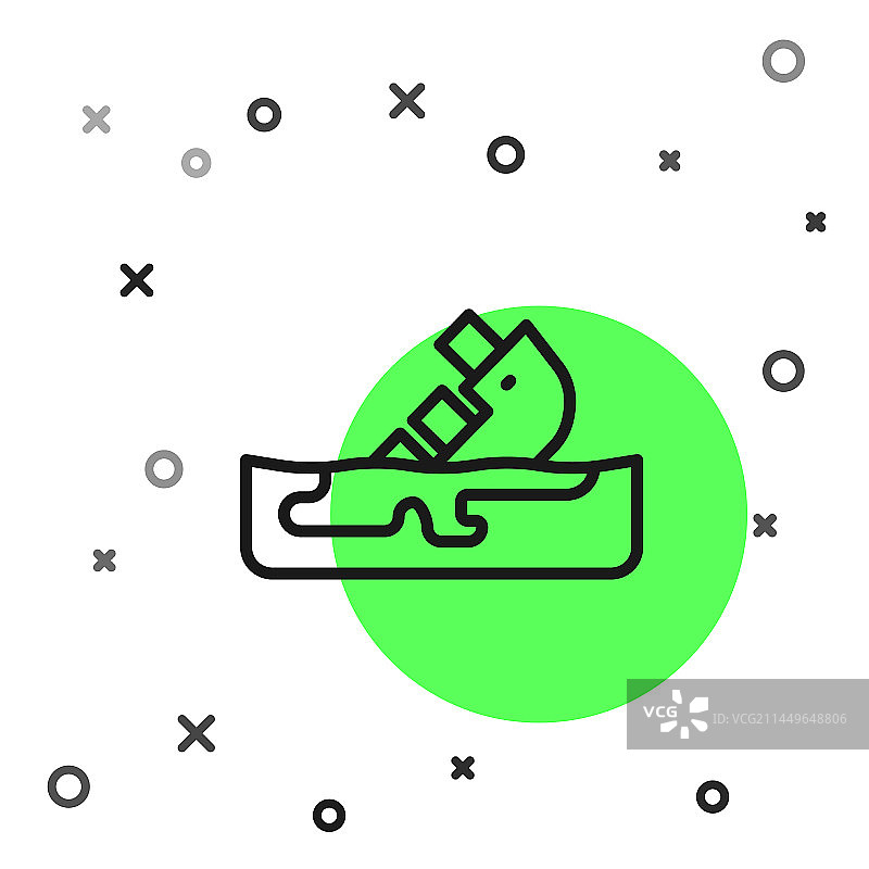 黑色线条油轮沉船图标图片素材