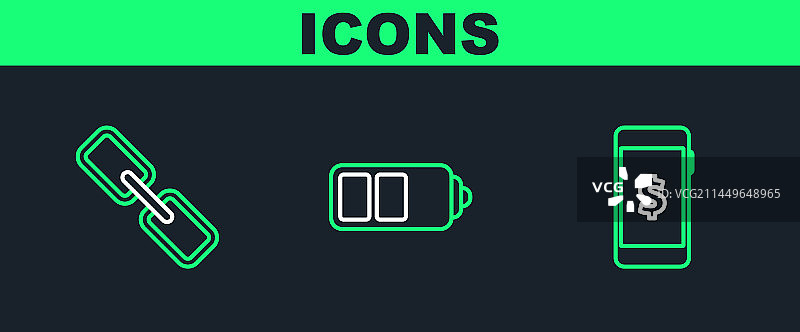 带有美元符号锁链的智能手机图片素材