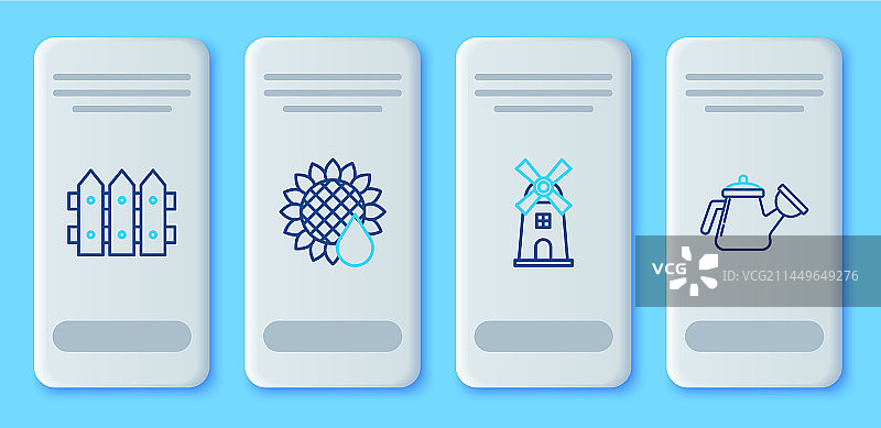 向日葵风车花园栅栏线条合集图片素材