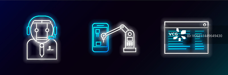 线条软件网页开发者编程代码图片素材