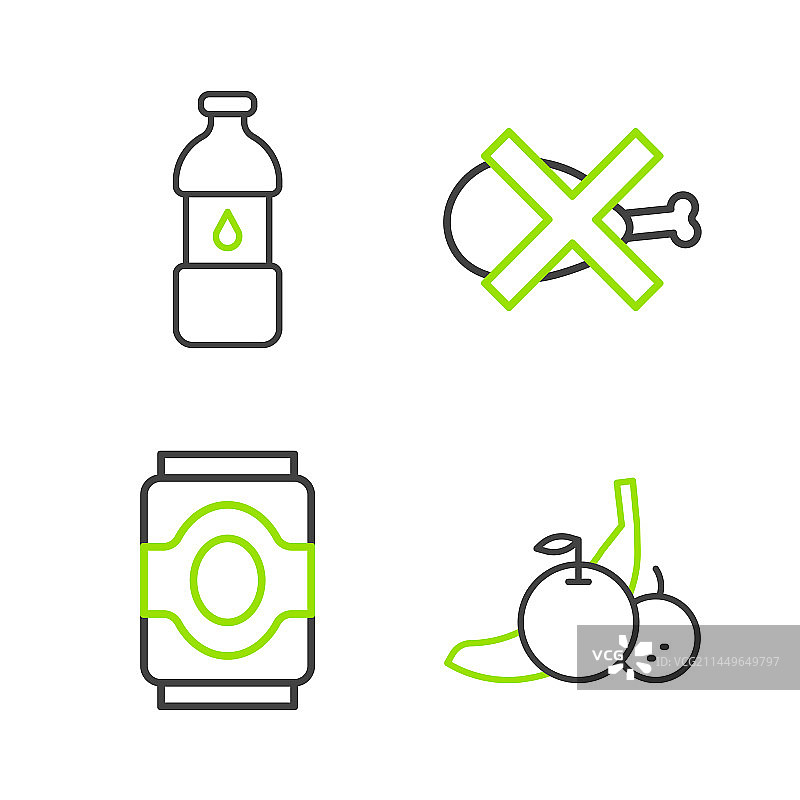 水果苏打水罐头、无肉和瓶子图片素材