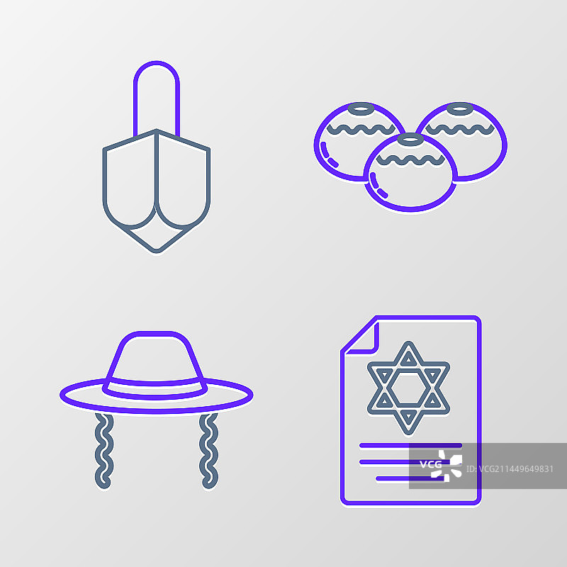 犹太教妥拉经卷与犹太帽子图片素材