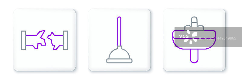 洗脸盆、破裂的管道和橡胶柱塞图片素材