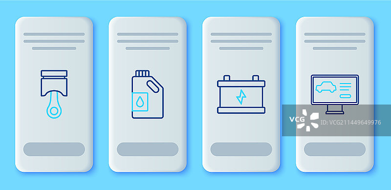 线稿机油罐和汽车电瓶图片素材