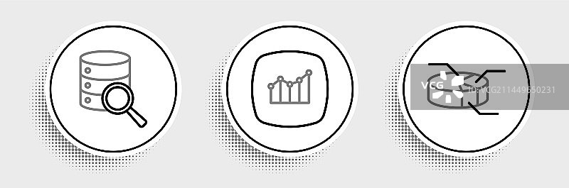 线性饼图信息图与服务器图片素材