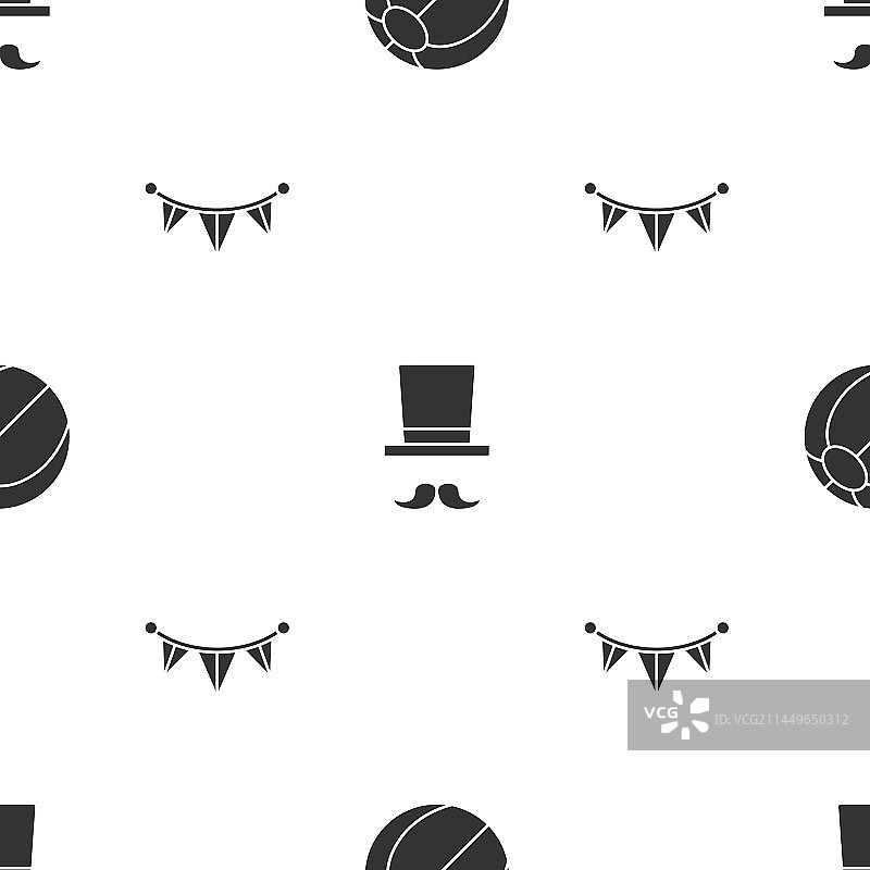 沙滩球、魔术师与嘉年华彩带套装图片素材