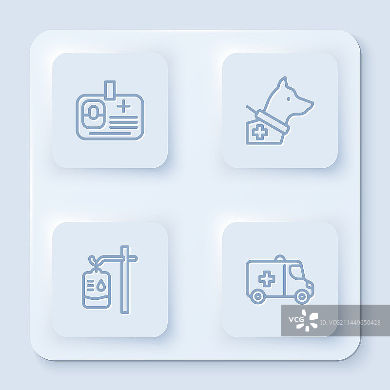 线条识别证导盲犬输液袋图片素材