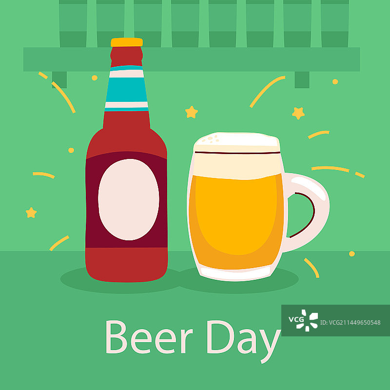 国际啤酒日庆祝活动扁平风帖子图片素材