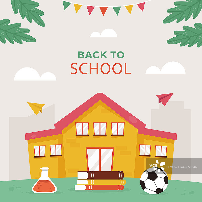 扁平风返校季图片素材